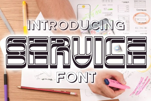 Service: A Bold Retro Display Font for Digital Impact